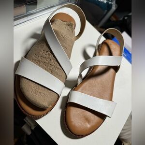 Cynthia Rowley White Lido Slip In Strap Sandals